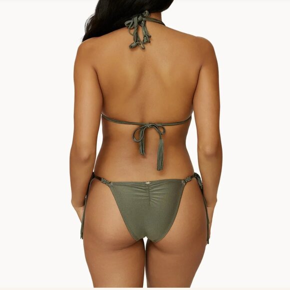 NEW PQ SWIM mila tie-side bikini bottom in olive - Picture 1 of 9